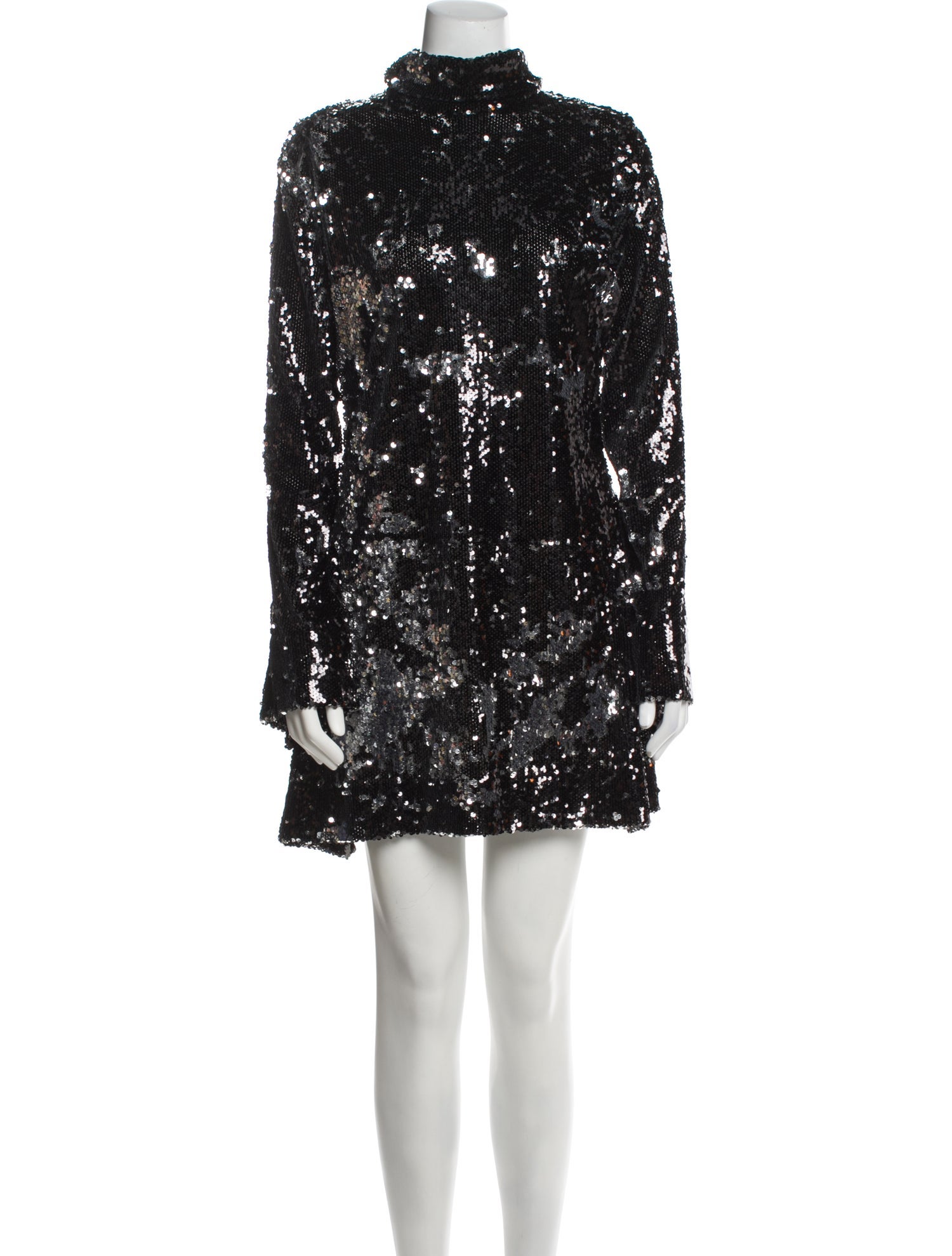 Halpern Turtleneck Mini Dress