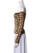 Halpern Animal Print Off-The-Shoulder Top