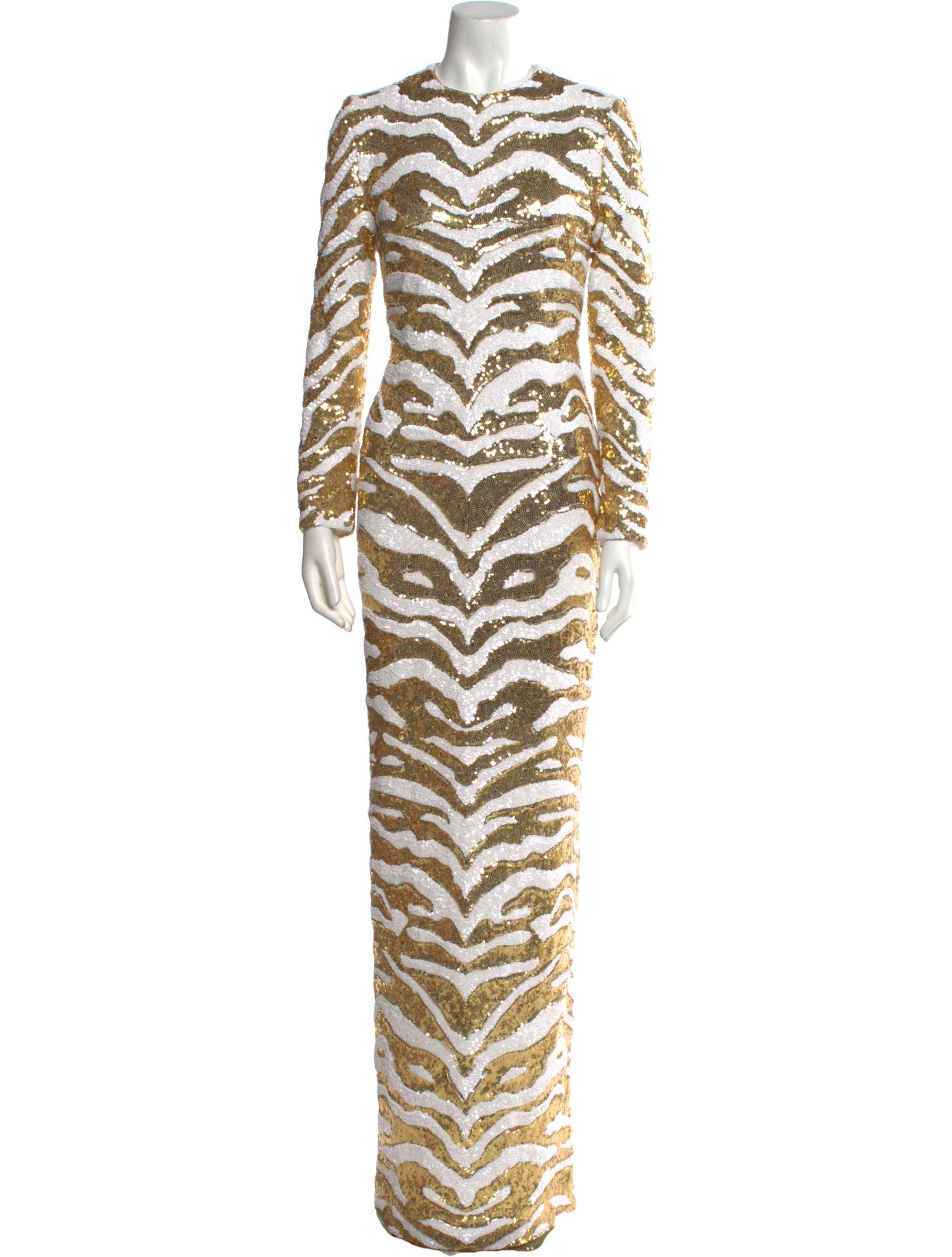 Halpern Animal Print Long Dress