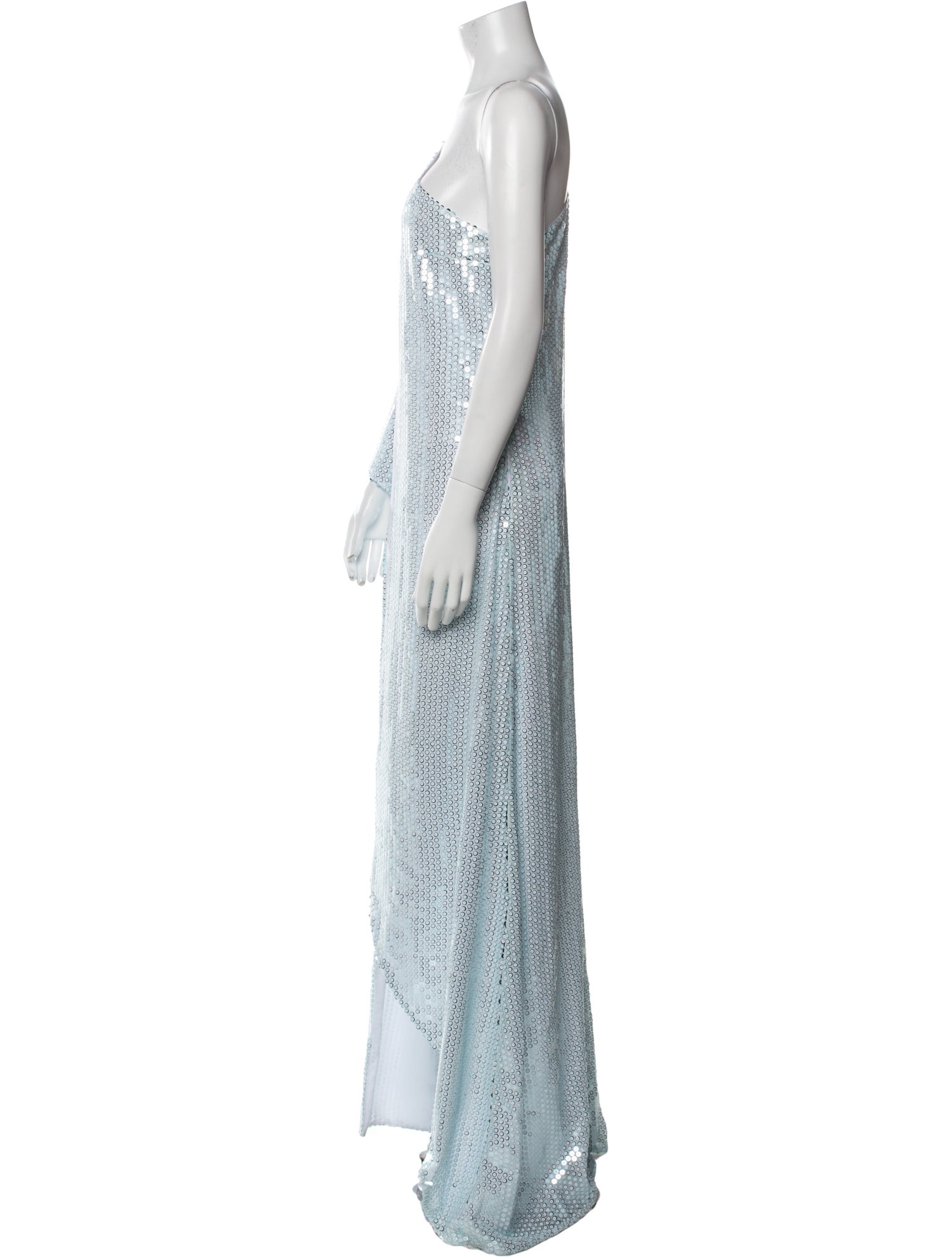 Halpern One-Shoulder Long Dress