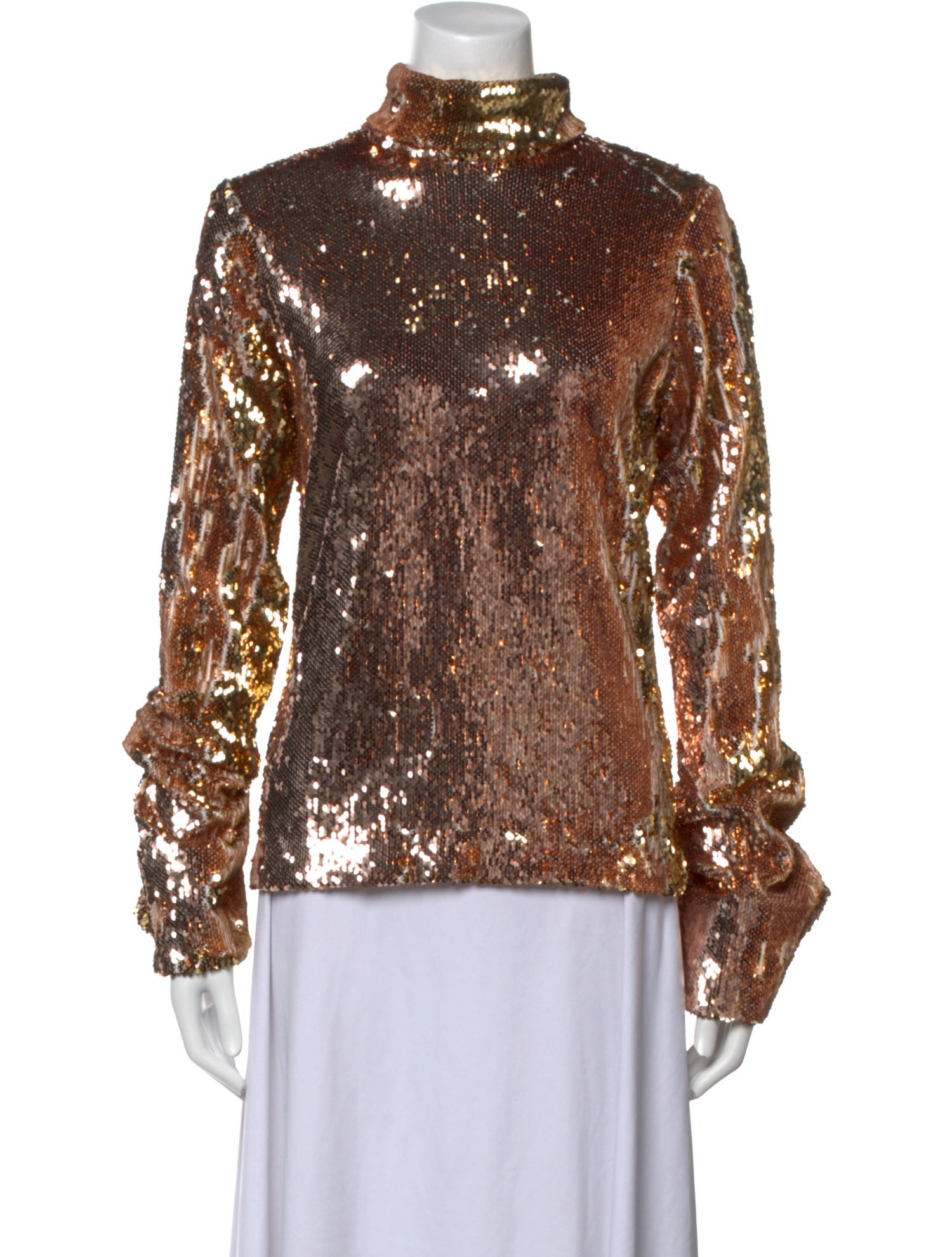 Halpern Mock Neck Long Sleeve Blouse