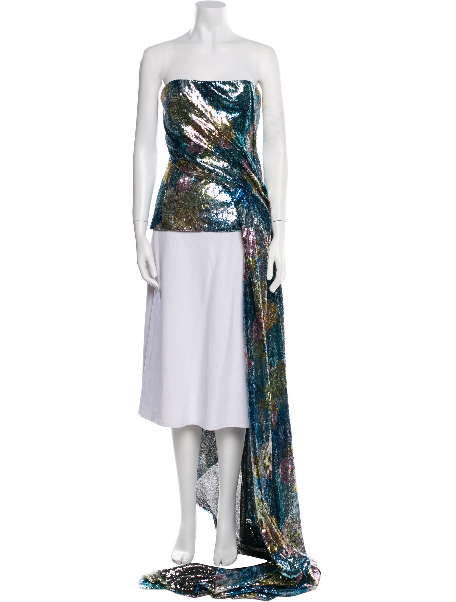 Halpern Graphic Print Strapless Tunic w/ Tags