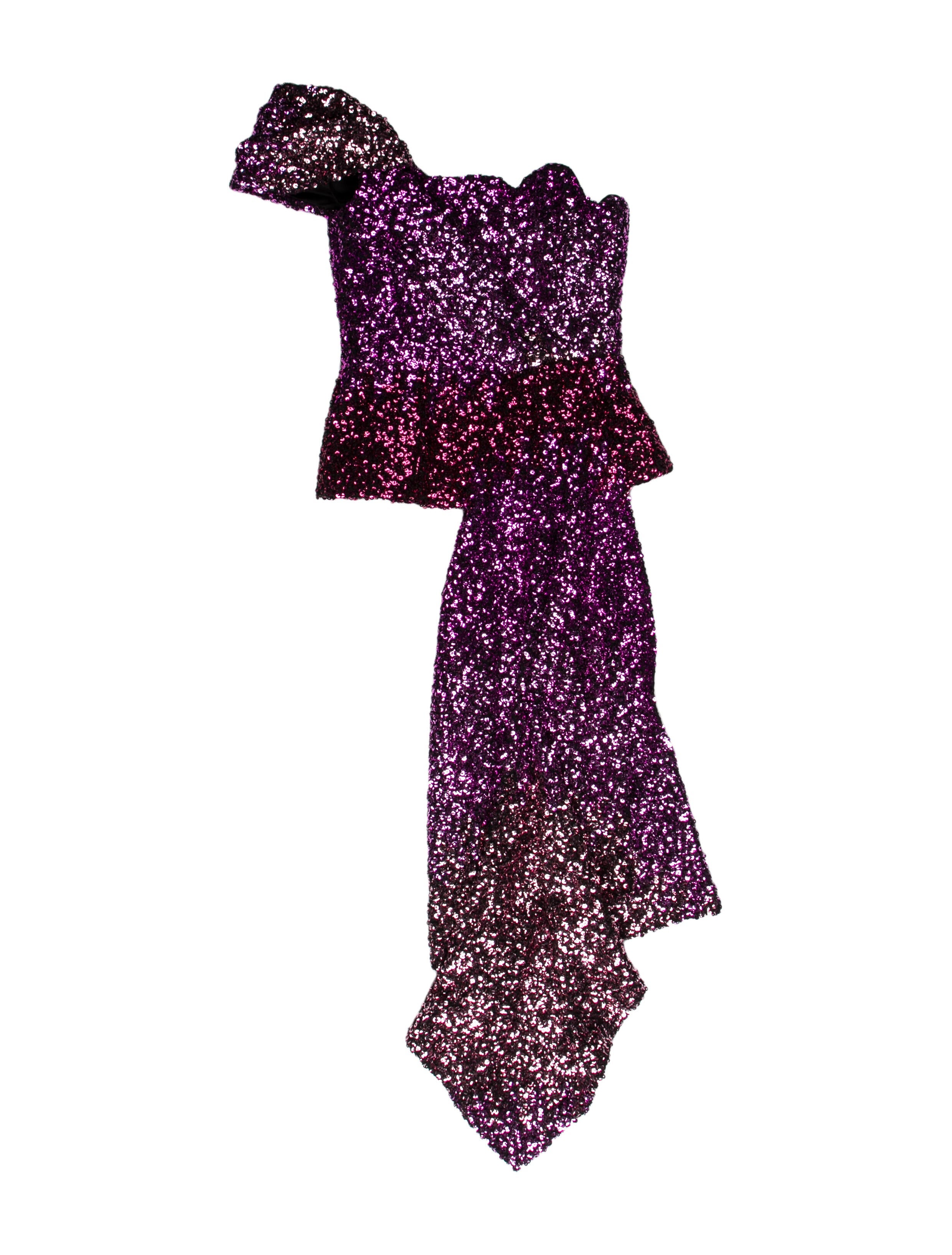 Halpern Floral Print One-Shoulder Tunic