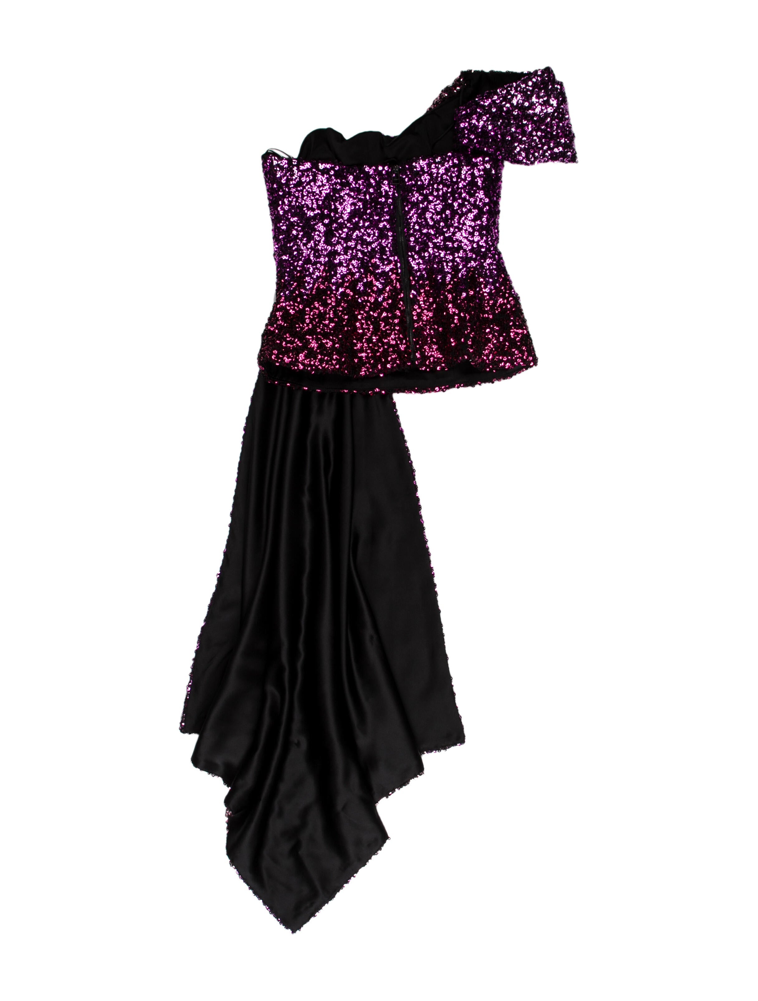 Halpern Floral Print One-Shoulder Tunic