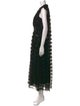 Halpern V-Neck Long Dress
