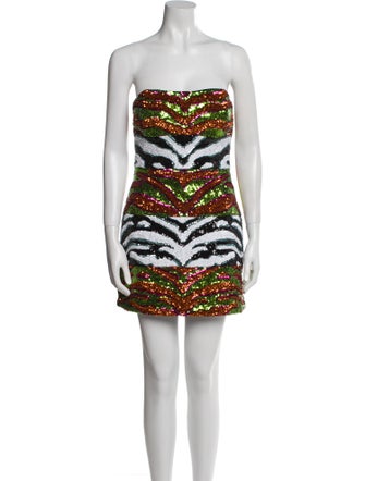 Halpern Printed Mini Dress