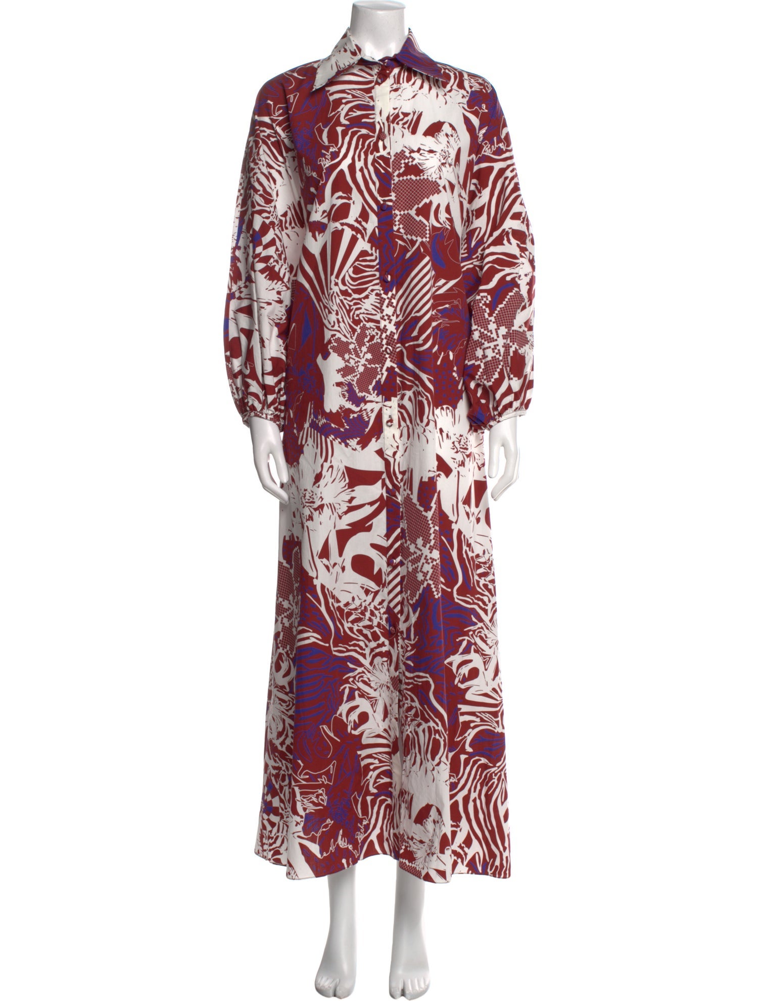 Halpern Printed Long Dress