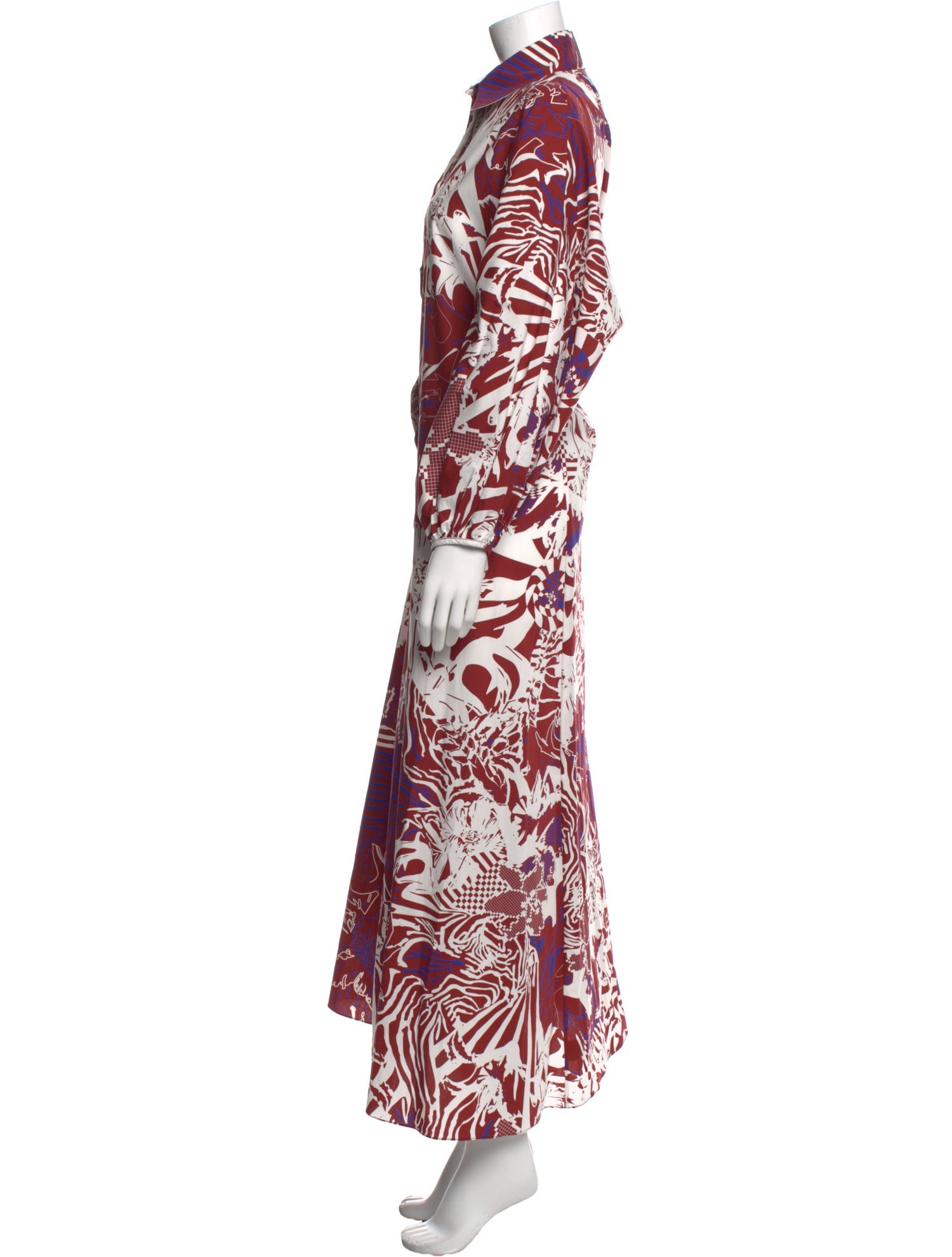 Halpern Printed Long Dress