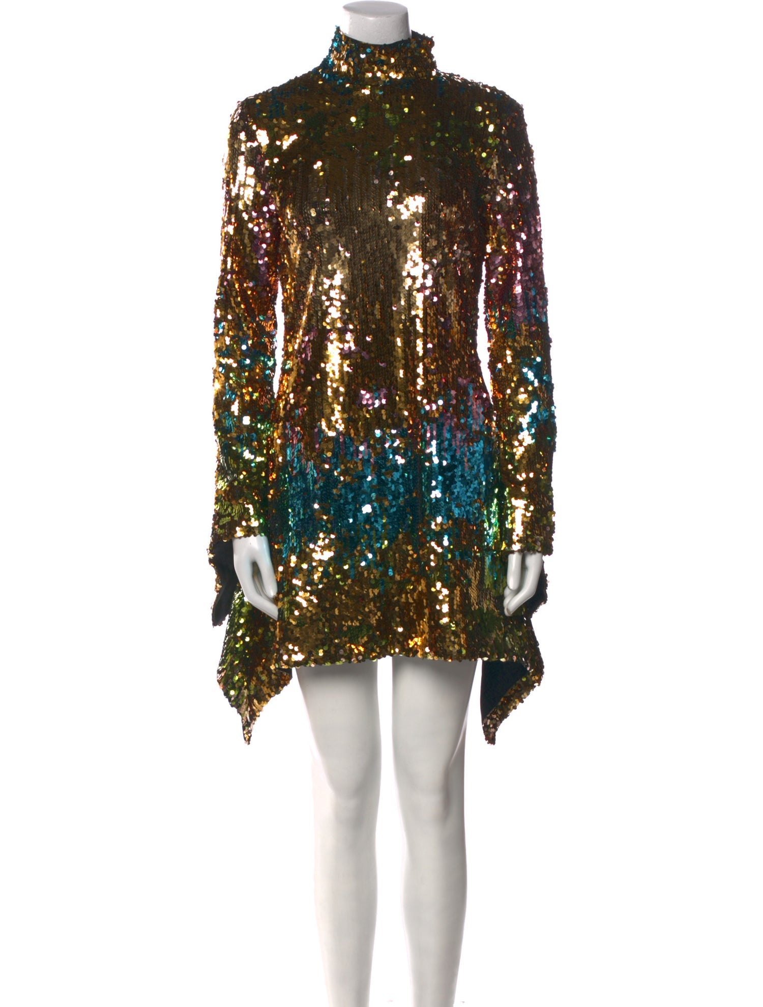 Halpern Turtleneck Mini Dress