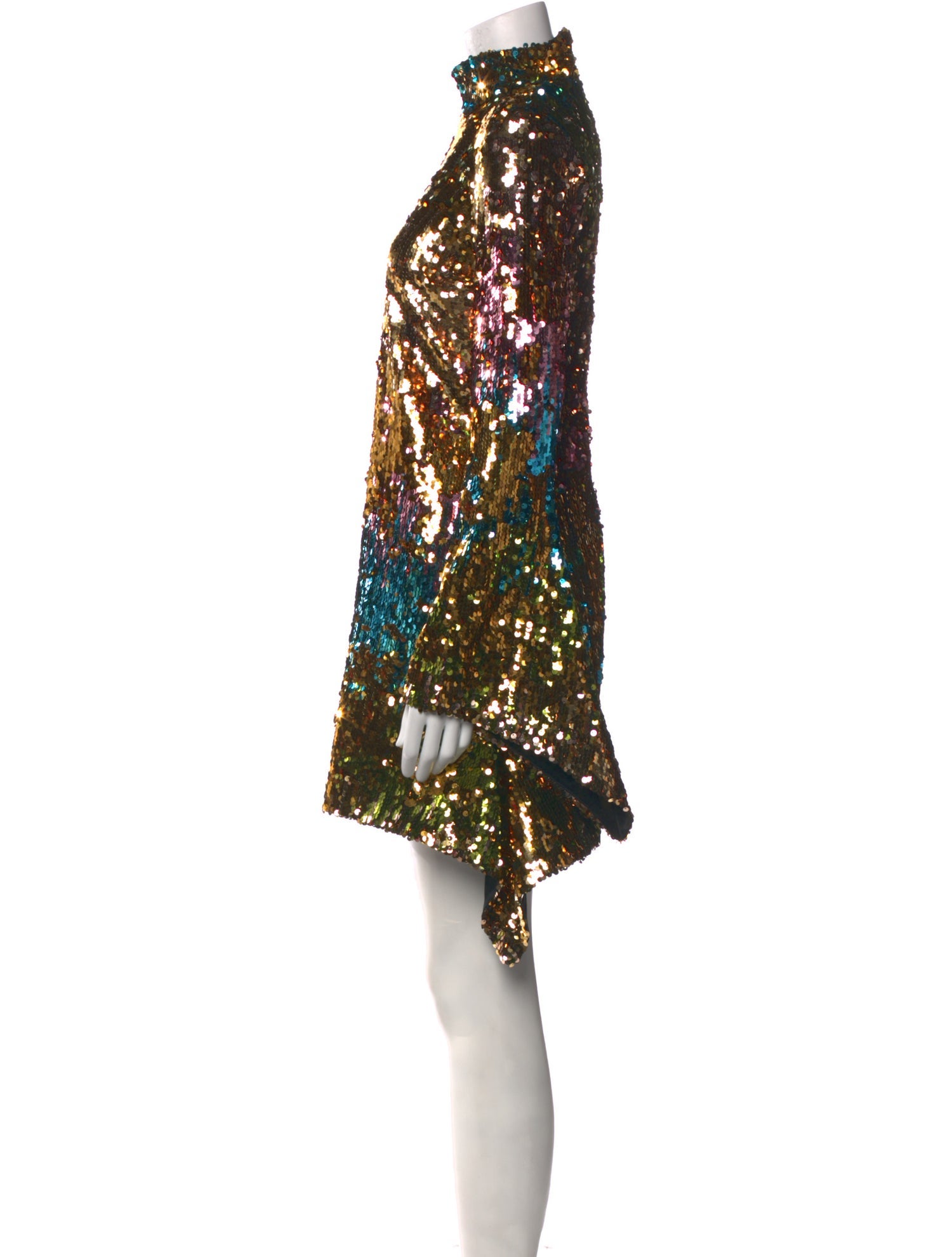 Halpern Turtleneck Mini Dress