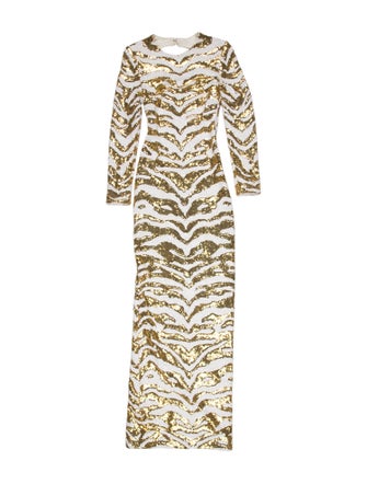 Halpern Sequin Long Dress