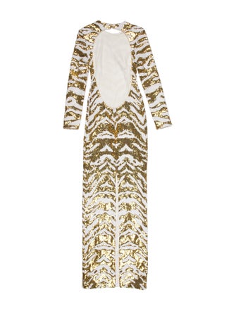 Halpern Sequin Long Dress