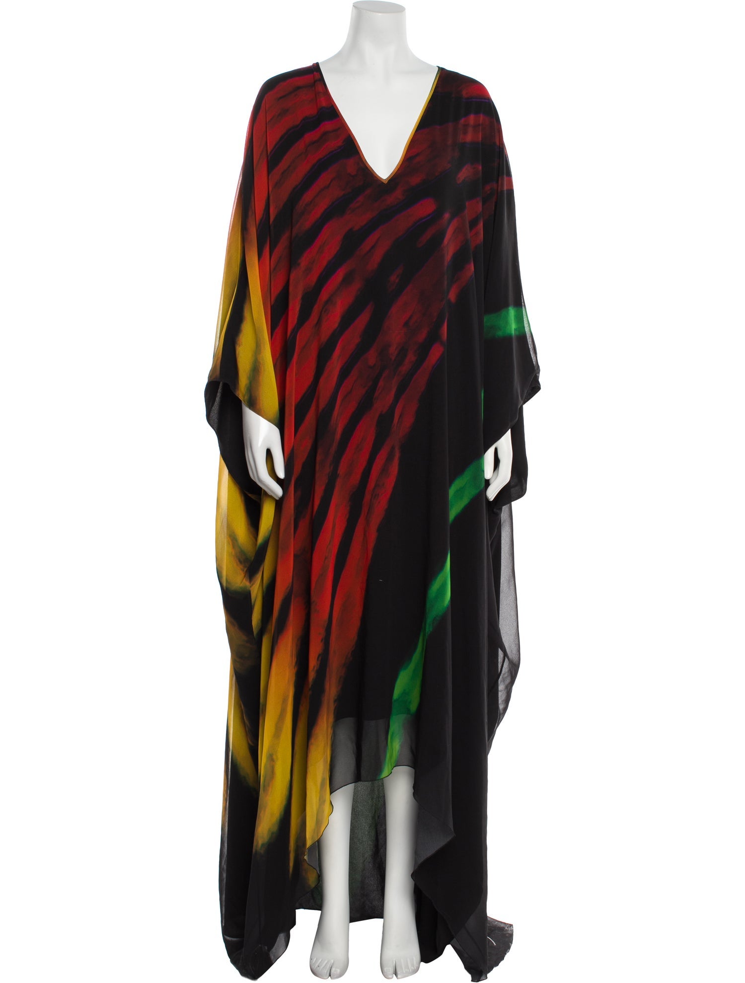 Halpern Printed Long Dress