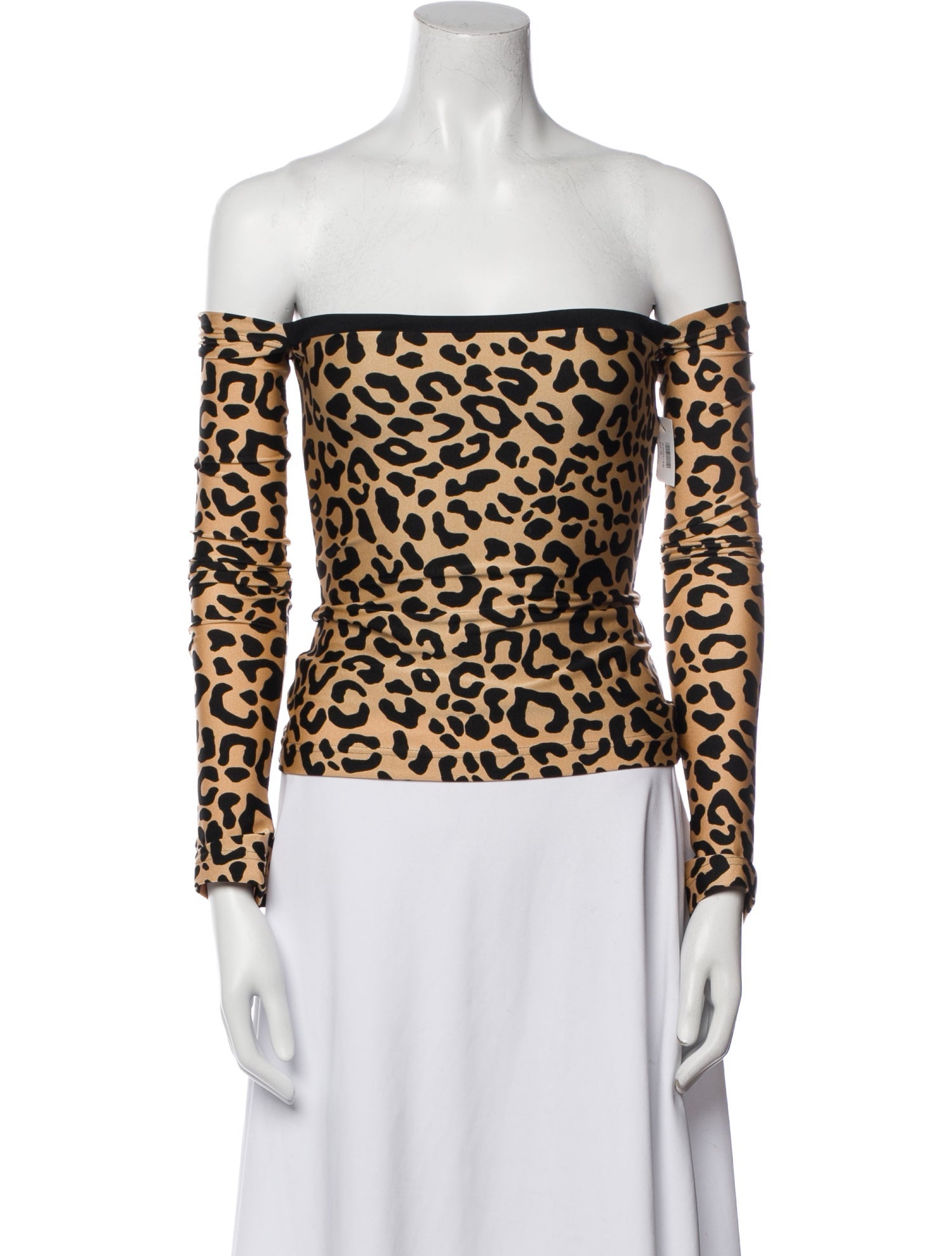 Halpern Animal Print Off-The-Shoulder Top w/ Tags