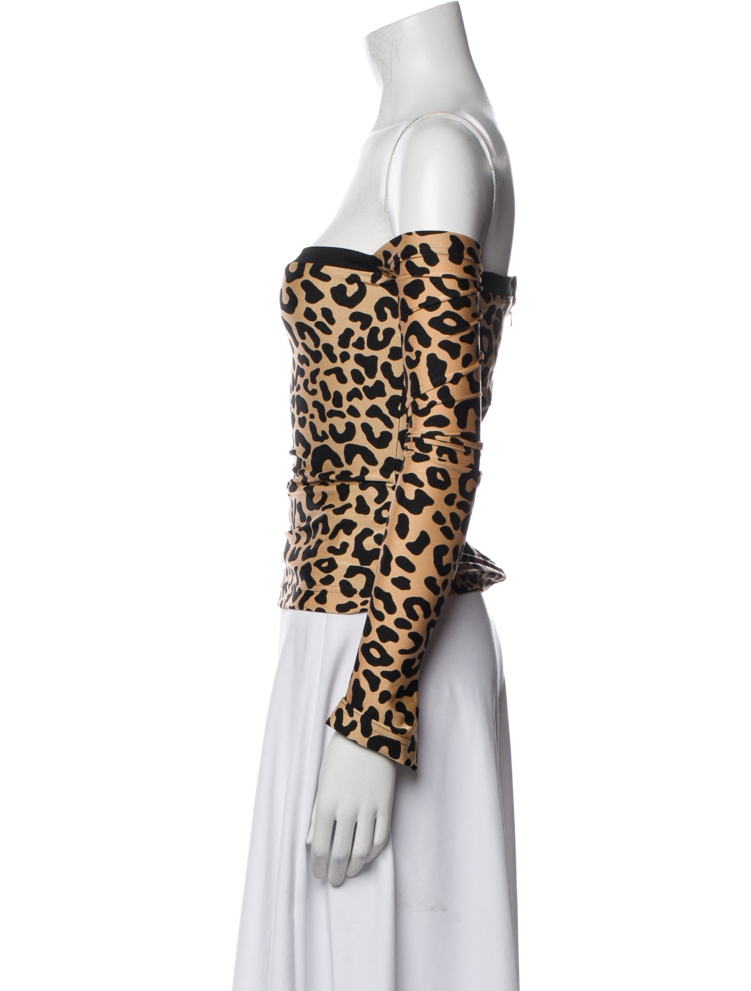 Halpern Animal Print Off-The-Shoulder Top w/ Tags