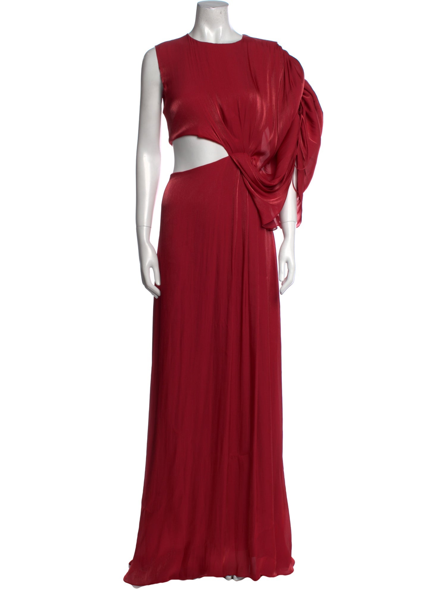 Halpern Crew Neck Long Dress