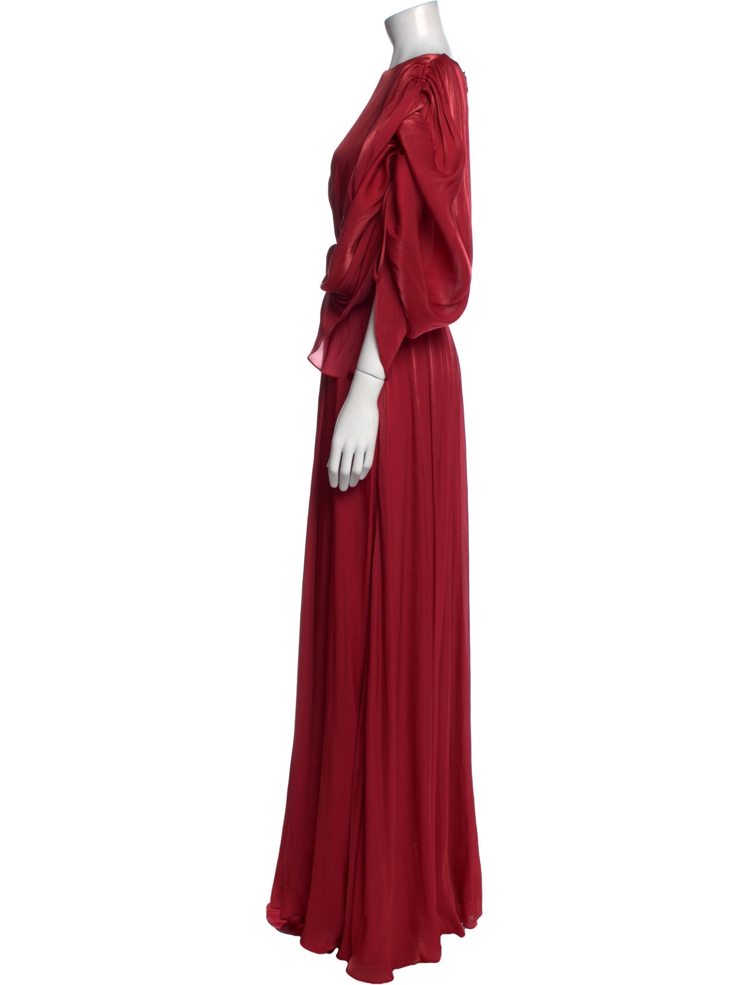 Halpern Crew Neck Long Dress