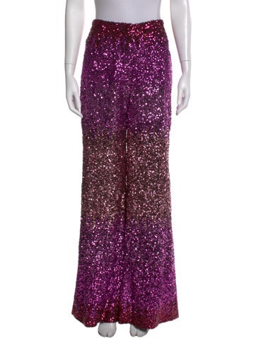 Pre-owned Halpern Wide Leg Pants In Purple