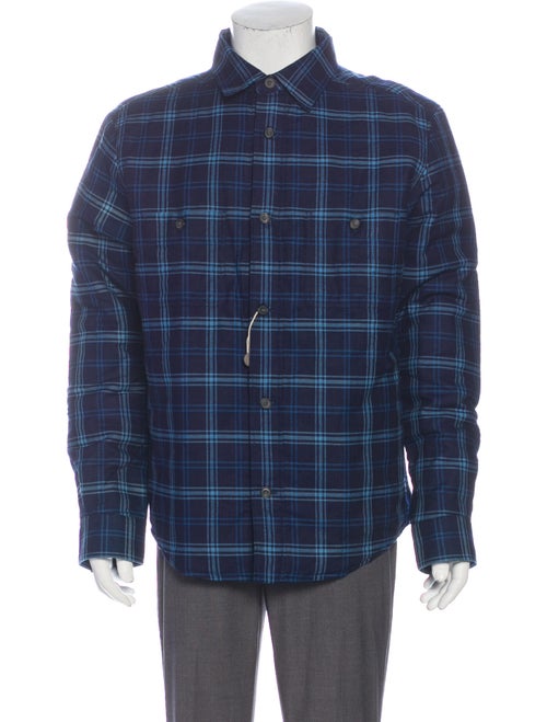 Hardy Amies Flannel Plaid Print Jacket Blue
