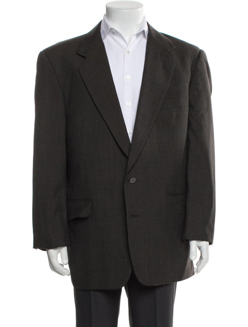 Hardy Amies Wool Plaid Print Two-Piece Blazer