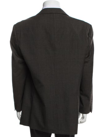 Hardy Amies Wool Plaid Print Two-Piece Blazer