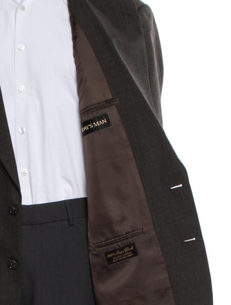 Hardy Amies Wool Plaid Print Two-Piece Blazer