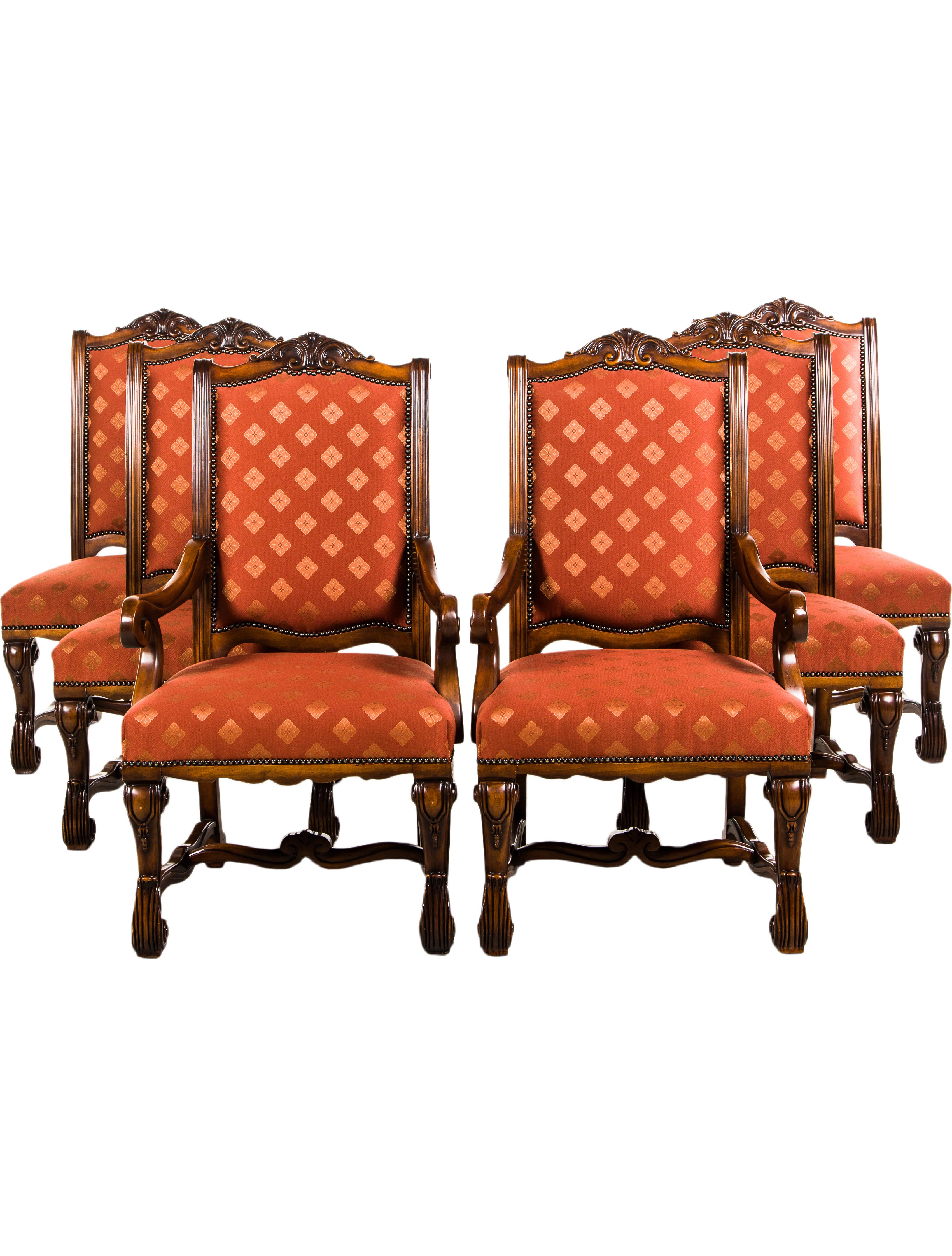 Henredon 6Piece Amalfi Coast Dining Chair Set Red, 6 pieces Seating