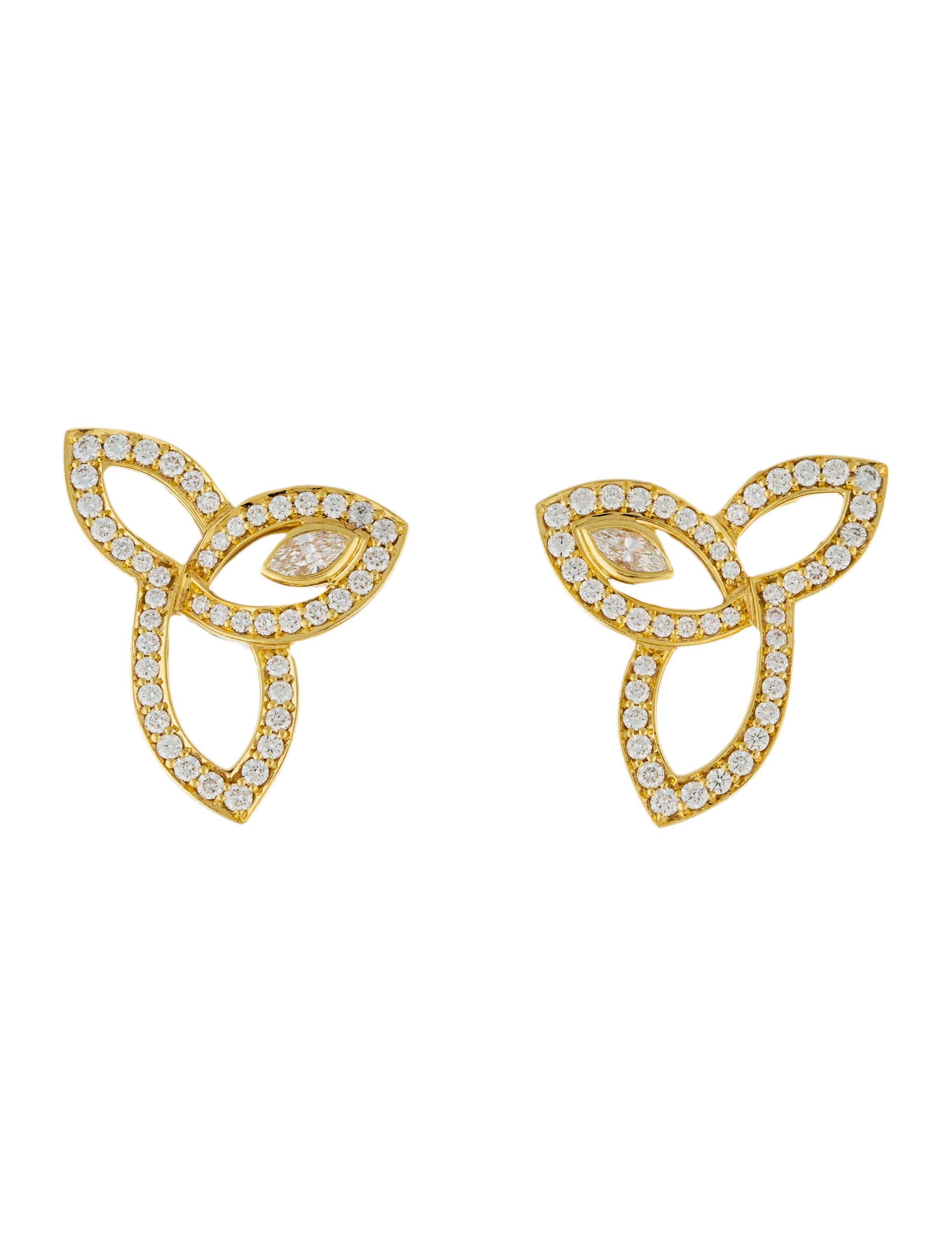 Harry Winston 18K Diamond Lily Cluster Earrings Earrings HRW20134