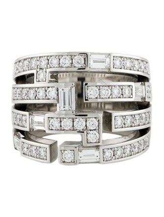 Harry Winston Platinum Diamond Traffic Ring