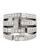 Harry Winston Platinum Diamond Traffic Ring