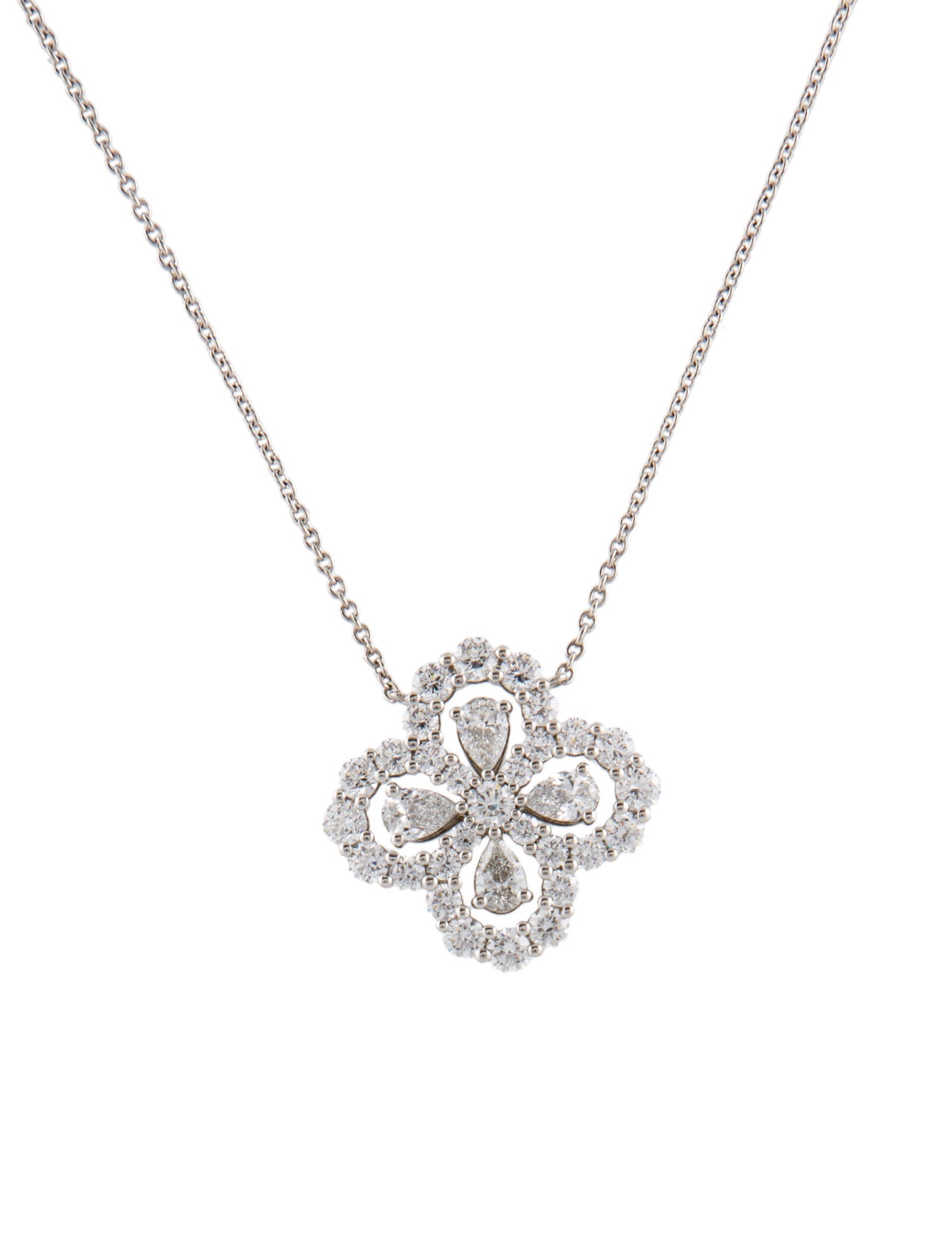 Harry Winston Platinum Diamond Loop Full Motif Pendant Necklace