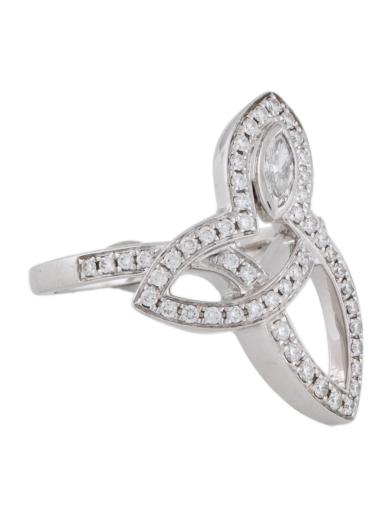 Harry Winston Platinum Diamond Lily Cluster Ring