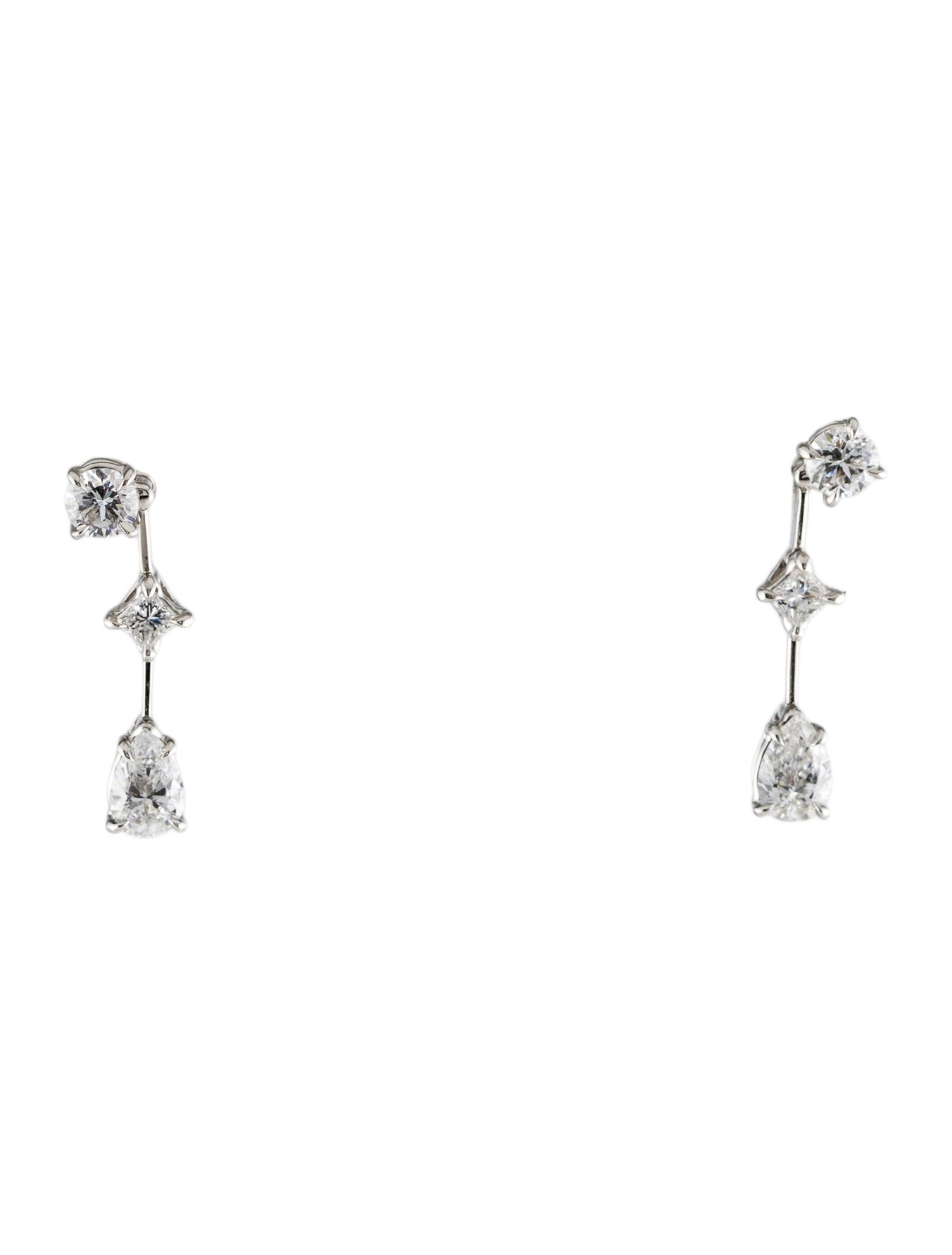 Harry Winston Platinum Diamond Cascading Drop Earrings