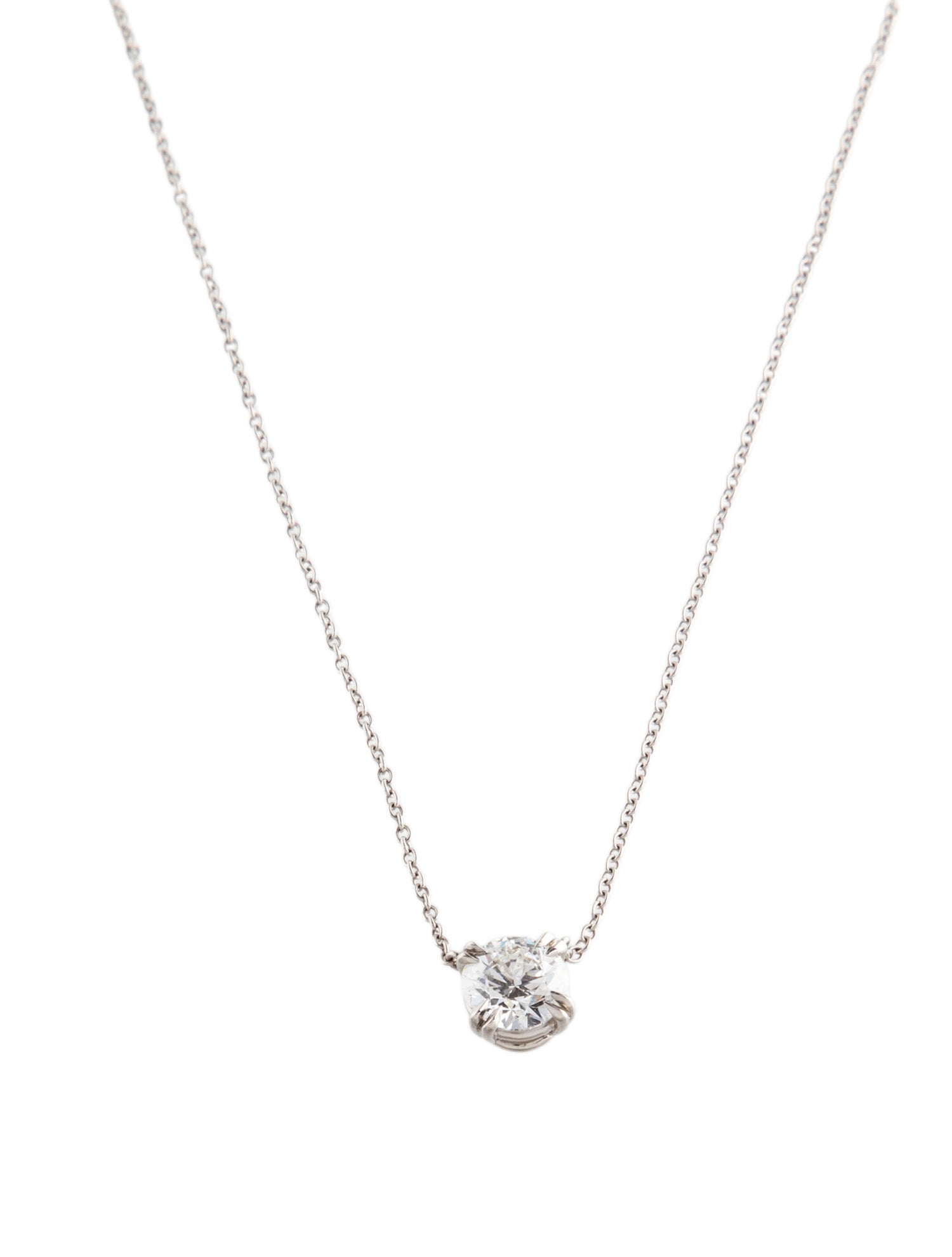 Harry Winston Platinum 1.01ctw Diamond Solitaire Pendant Necklace