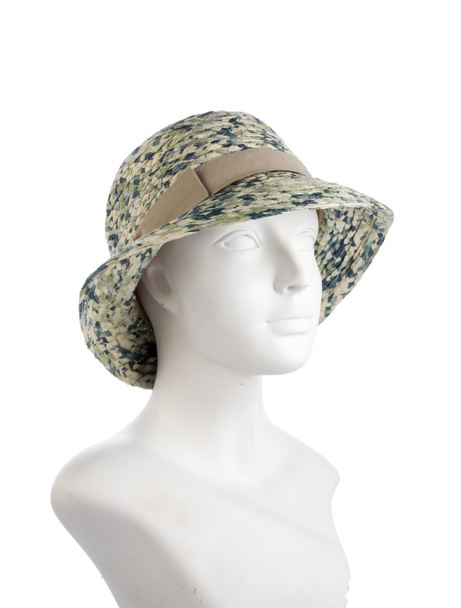 Harry Winston women's green pattern print hat