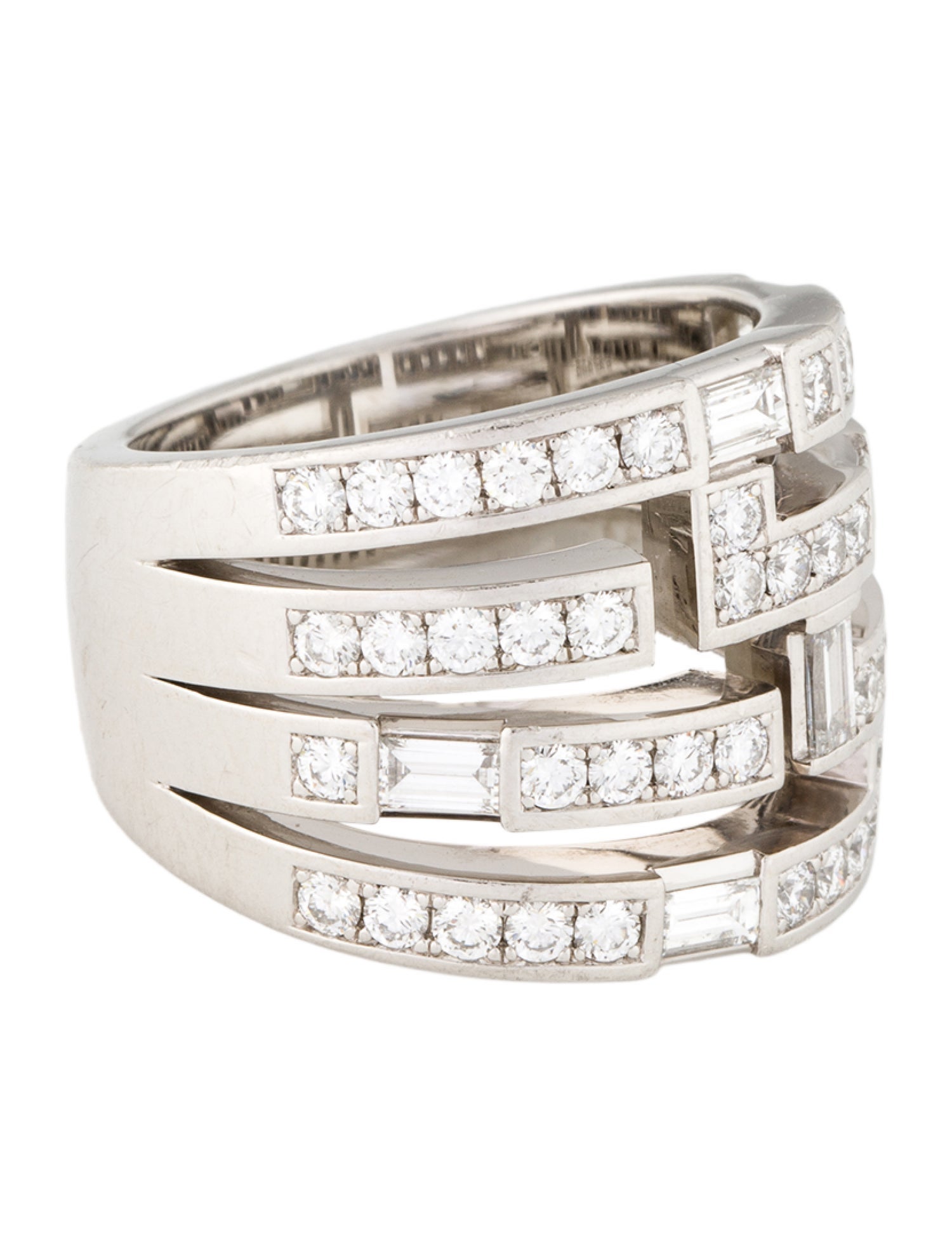 Harry Winston Platinum 1.48ctw Diamond Traffic Ring
