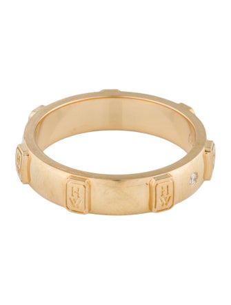 Harry Winston 18K Diamond HW Logo Band