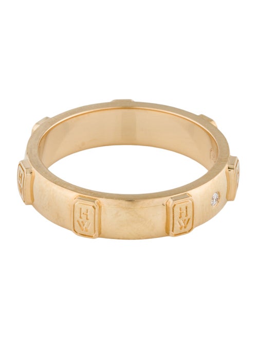 Harry Winston 18K Diamond HW Logo Band