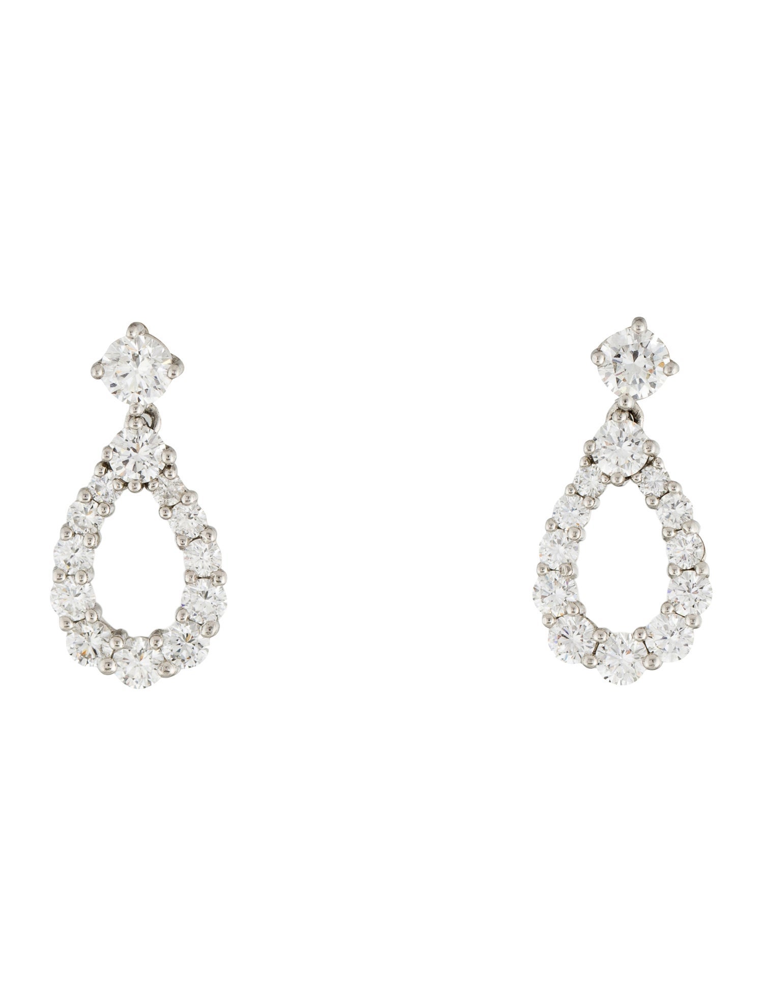Harry Winston Platinum Diamond Medium Loop Drop Earrings