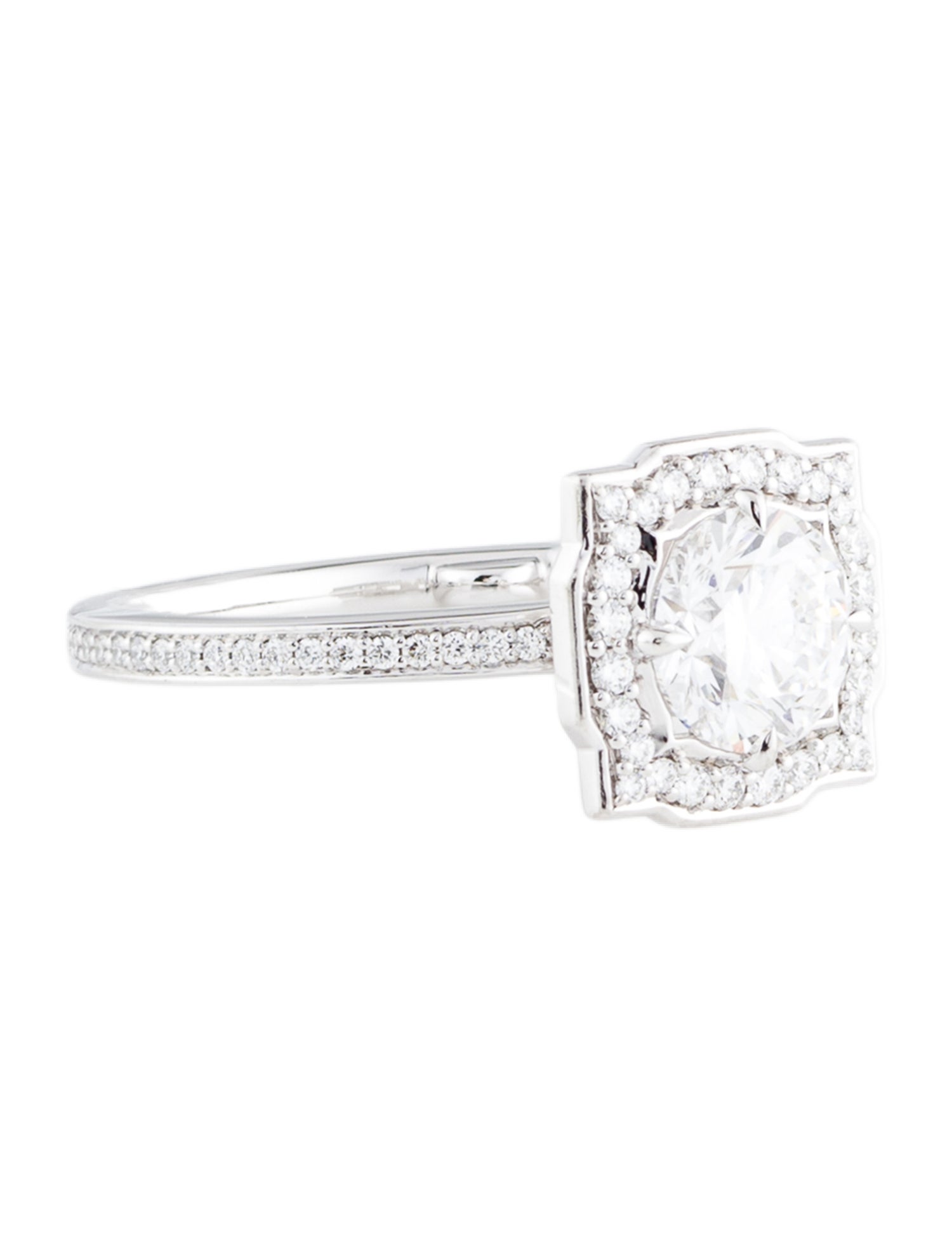 Harry Winston Platinum Diamond Belle Engagement Ring