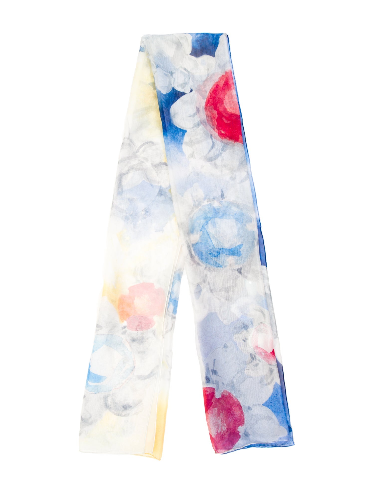 Harry Winston Silk Floral Print Scarf w/ Tags