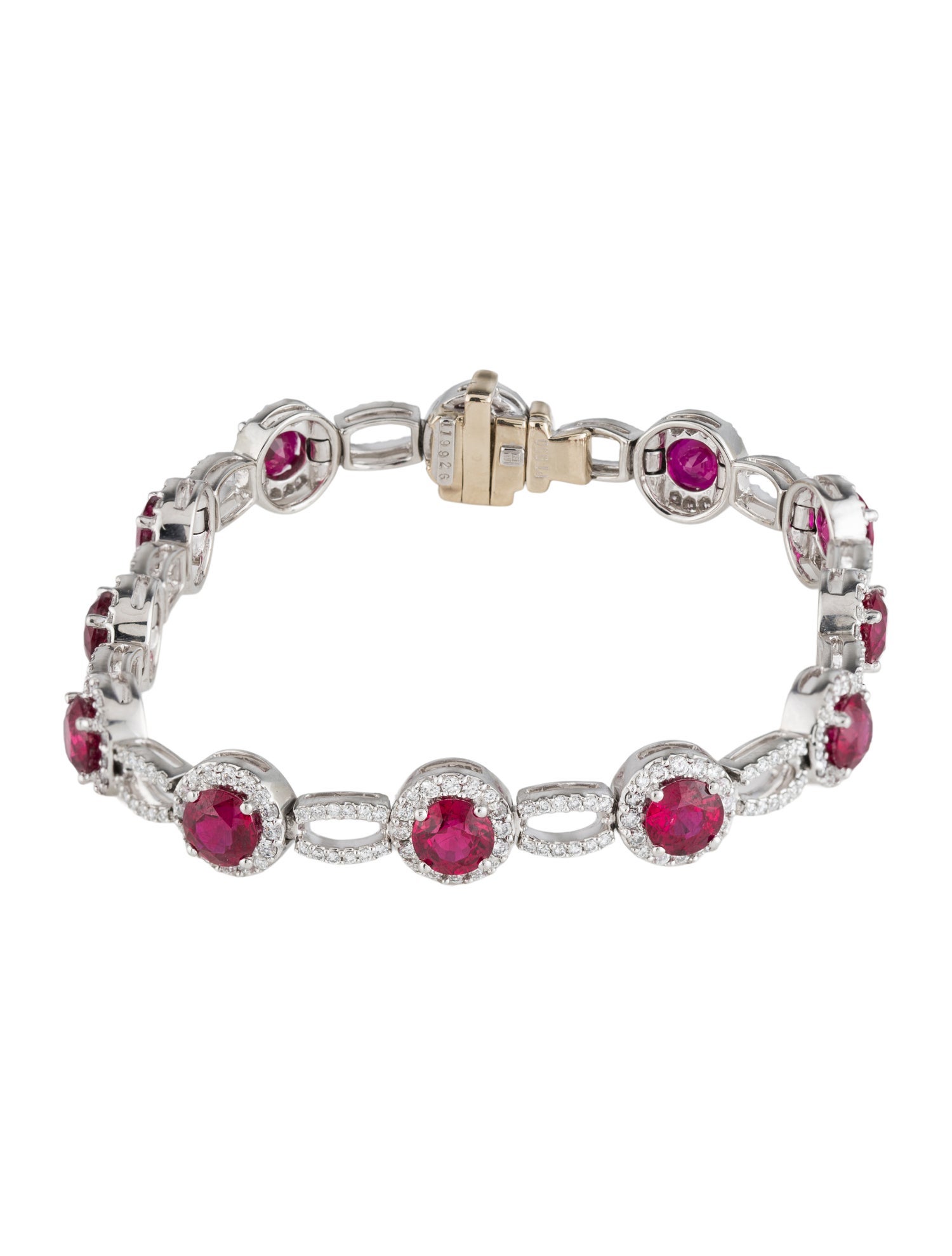 Harry Winston Platinum 9.48ctw Ruby & Diamond Link Bracelet