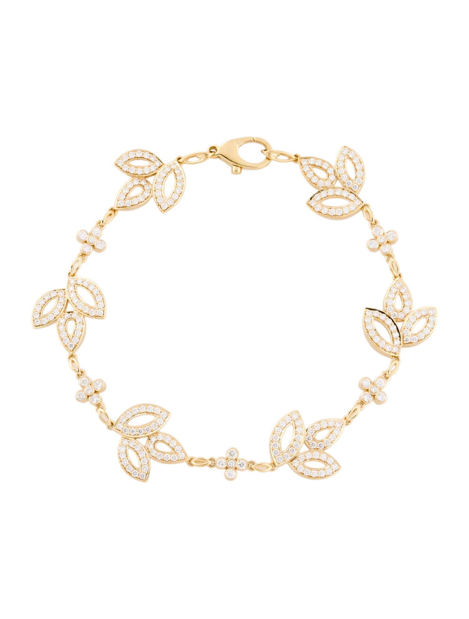 Harry Winston 18K Diamond Lily Cluster Multi Motif Bracelet