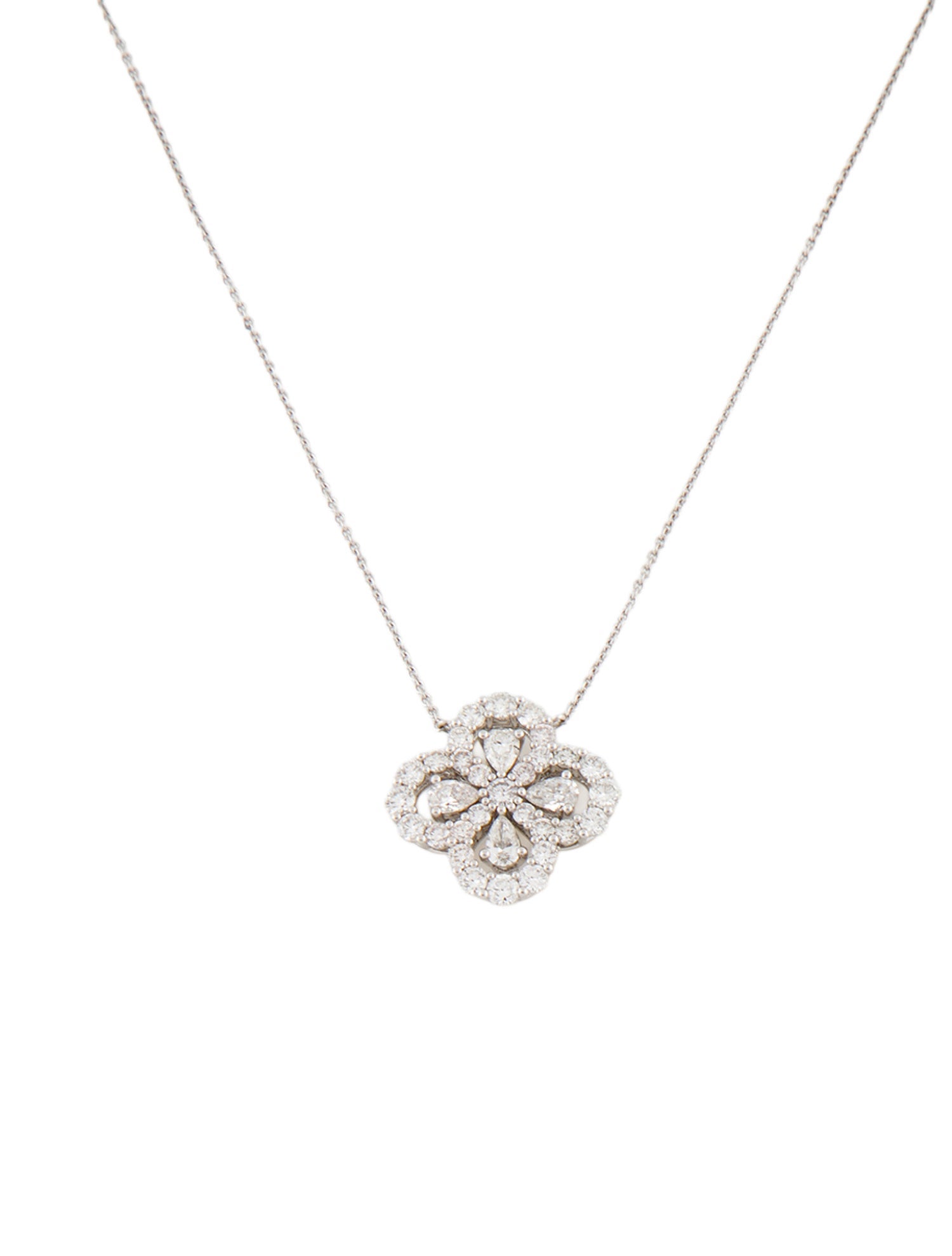 Harry Winston Platinum Diamond Loop Full Motif Pendant Necklace