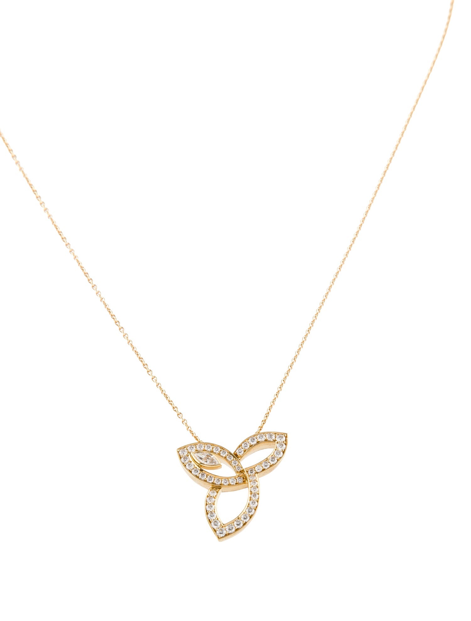 Harry Winston 18K Diamond Large Lily Cluster Pendant Necklace