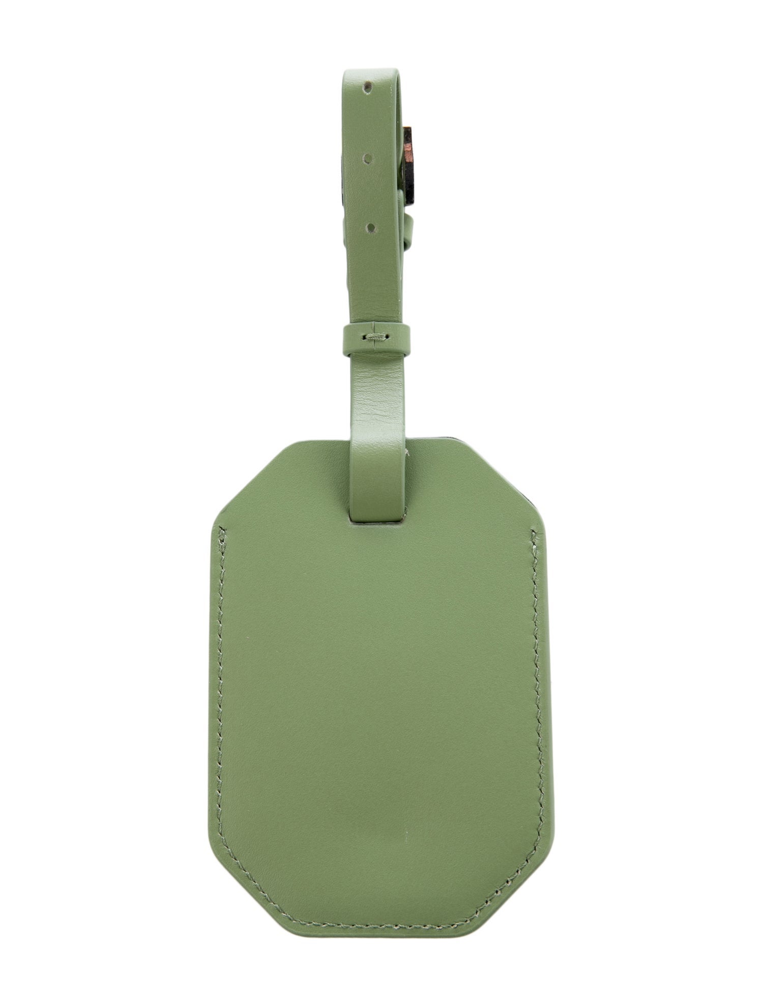 Harry Winston Green Slitted Key Tag w/ Silver-toned Hardware