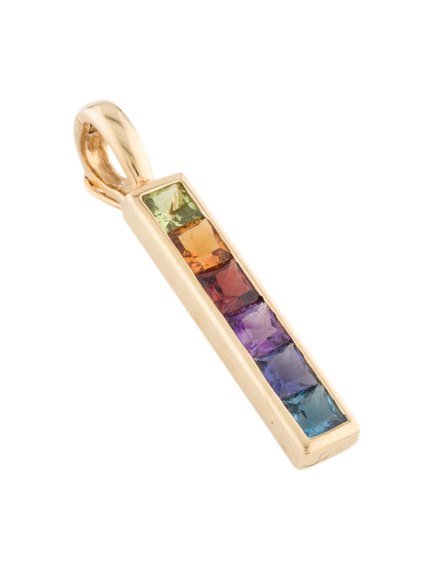 H.Stern マルチカラーペンダントトップ H.Stern 18K Multistone Rainbow Pendant - Blue Pendant Necklace