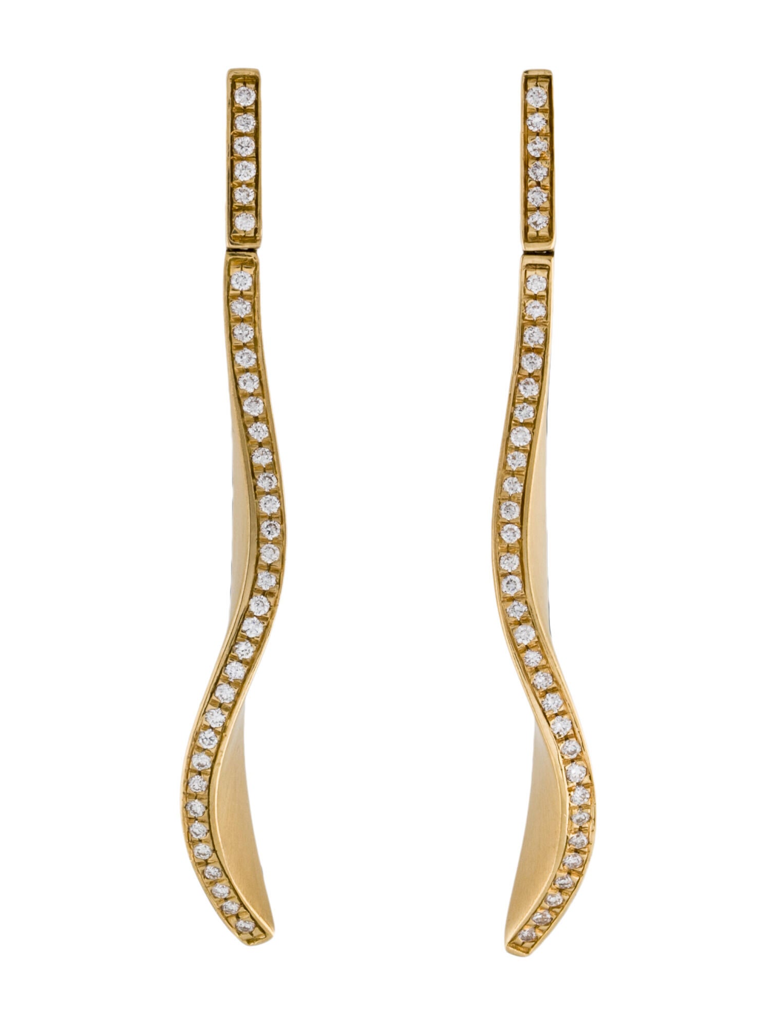 H.Stern 18K Diamond Signature HS Drop Earrings 18K Yellow Gold Drop