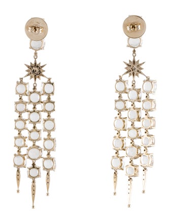 H.Stern 18K Quartz & Diamond Moonlight Chandelier Earrings