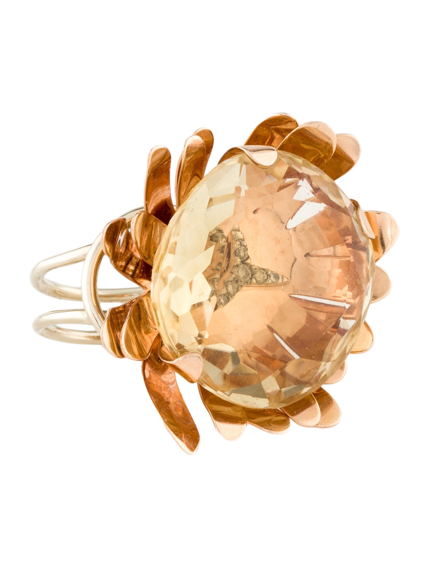 H.Stern 18K Citrine Flower Cocktail Ring